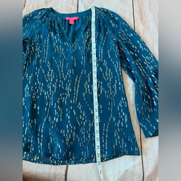 Lilly Pulitzer Fish Clip Chiffon Silk Matilda Top Casual Shirt Blouse Size XXS - Picture 5 of 10